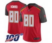 Men's Tampa Bay Buccaneers #80 O. J. Howard Red Team Color Vapor Untouchable Limited Player 100th Season Football Jersey
