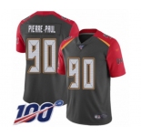 Men's Tampa Bay Buccaneers #90 Jason Pierre-Paul Limited Gray Inverted Legend 100th Season Football Jersey