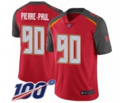 Men's Tampa Bay Buccaneers #90 Jason Pierre-Paul Red Team Color Vapor Untouchable Limited Player 100th Season Football Jersey