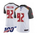 Men's Tampa Bay Buccaneers #92 William Gholston White Vapor Untouchable Limited Player 100th Season Football Jersey