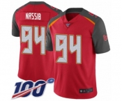 Men's Tampa Bay Buccaneers #94 Carl Nassib Red Team Color Vapor Untouchable Limited Player 100th Season Football Jersey