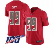 Men's Tampa Bay Buccaneers #99 Warren Sapp Limited Red Rush Vapor Untouchable 100th Season Football Jersey