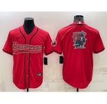 Men's Tampa Bay Buccaneers Red Team Big Logo With Patch Cool Base Stitched Baseball Jersey