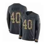 Nike Tampa Bay Buccaneers #40 Mike Alstott Limited Black Salute to Service Therma Long Sleeve NFL Jersey