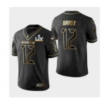 Tampa Bay Buccaneers #12 Tom Brady Black Golden Jersey 2021 Super Bowl LV