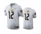 Tampa Bay Buccaneers #12 Tom Brady White Golden Jersey 2021 Super Bowl LV