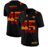 Tampa Bay Buccaneers #45 Devin White Men's Black Nike Red Orange Stripe Vapor Limited NFL Jersey