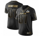 Tampa Bay Buccaneers #87 Rob Gronkowski Black Golden Jersey 2021 Super Bowl LV