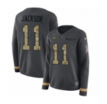Women Nike Tampa Bay Buccaneers #11 DeSean Jackson Limited Black Salute to Service Therma Long Sleeve NFL Jersey