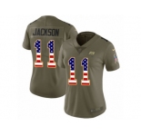 Women Nike Tampa Bay Buccaneers #11 DeSean Jackson Limited Olive USA Flag 2017 Salute to Service NFL Jersey