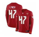 Women Nike Tampa Bay Buccaneers #47 John Lynch Limited Red Therma Long Sleeve NFL Jersey