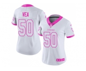 Women Nike Tampa Bay Buccaneers #50 Vita Vea White Pink Stitched NFL Limited Rush Fashion Jersey