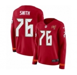 Women Nike Tampa Bay Buccaneers #76 Donovan Smith Limited Red Therma Long Sleeve NFL Jersey