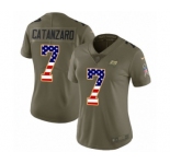 Women's Nike Tampa Bay Buccaneers #7 Chandler Catanzaro Limited Olive USA Flag 2017 Salute to Service NFL Jersey