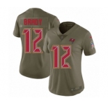 Women's Tampa Bay Buccaneers #12 Tom Brady Limited Olive 2017 Salute to Service Football Jersey