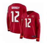 Women's Tampa Bay Buccaneers #12 Tom Brady Limited Red Therma Long Sleeve Football Jersey