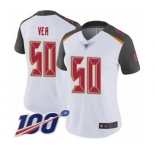 Women's Tampa Bay Buccaneers #50 Vita Vea White Vapor Untouchable Limited Player 100th Season Football Jersey
