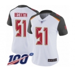 Women's Tampa Bay Buccaneers #51 Kendell Beckwith White Vapor Untouchable Limited Player 100th Season Football Jersey