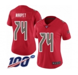Women's Tampa Bay Buccaneers #74 Ali Marpet Limited Red Rush Vapor Untouchable 100th Season Football Jersey