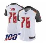 Women's Tampa Bay Buccaneers #76 Donovan Smith White Vapor Untouchable Limited Player 100th Season Football Jersey