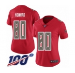 Women's Tampa Bay Buccaneers #80 O. J. Howard Limited Red Rush Vapor Untouchable 100th Season Football Jersey