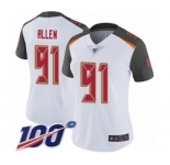 Women's Tampa Bay Buccaneers #91 Beau Allen White Vapor Untouchable Limited Player 100th Season Football Jersey