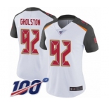 Women's Tampa Bay Buccaneers #92 William Gholston White Vapor Untouchable Limited Player 100th Season Football Jersey