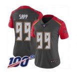 Women's Tampa Bay Buccaneers #99 Warren Sapp Limited Gray Inverted Legend 100th Season Football Jersey