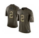 Youth Nike Tampa Bay Buccaneers #2 Nick Folk Limited Green Salute to Service NFL Jersey