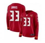 Youth Nike Tampa Bay Buccaneers #33 Carlton Davis Limited Red Therma Long Sleeve NFL Jersey