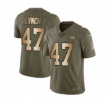 Youth Nike Tampa Bay Buccaneers #47 John Lynch Limited Olive Gold 2017 Salute to Service NFL Jersey