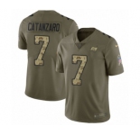 Youth Nike Tampa Bay Buccaneers #7 Chandler Catanzaro Limited Olive Camo 2017 Salute to Service NFL Jersey