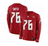 Youth Nike Tampa Bay Buccaneers #76 Donovan Smith Limited Red Therma Long Sleeve NFL Jersey