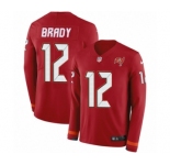 Youth Tampa Bay Buccaneers #12 Tom Brady Limited Red Therma Long Sleeve Football Jersey