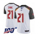 Youth Tampa Bay Buccaneers #21 Justin Evans White Vapor Untouchable Limited Player 100th Season Football Jersey