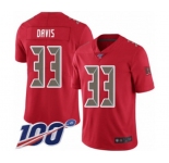 Youth Tampa Bay Buccaneers #33 Carlton Davis Limited Red Rush Vapor Untouchable 100th Season Football Jersey