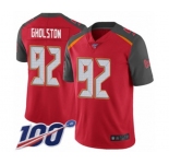 Youth Tampa Bay Buccaneers #92 William Gholston Red Team Color Vapor Untouchable Limited Player 100th Season Football Jersey