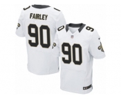 Men's Nike New Orleans Saints #90 Nick Fairley Elite White NFL Jersey