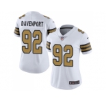 Women Nike New Orleans Saints #92 Marcus Davenport White Stitched NFL Limited Rush Jersey