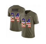 Men Nike New Orleans Saints #24 Sterling Moore Limited Olive USA Flag 2017 Salute to Service NFL Jersey