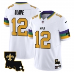 Men's New Orleans Saints #12 Chris Olave White 2024 F.U.S.E. Vapor Limited Stitched Jersey