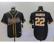 Men's New Orleans Saints #22 Rashid Shaheed Black Cool Base Stitched Baseball Jersey