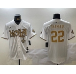 Men's New Orleans Saints #22 Rashid Shaheed White Cool Base Stitched Baseball Jersey