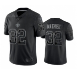 Men's New Orleans Saints #32 Tyrann Mathieu Black Reflective Limited Stitched Football Jersey