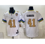 Men's New Orleans Saints #41 Alvin Kamara White F.U.S.E. 60th Anniversary Patch Vapor Limited Football Stitched Jersey
