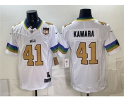 Men's New Orleans Saints #41 Alvin Kamara White F.U.S.E. 60th Anniversary Patch Vapor Limited Football Stitched Jersey