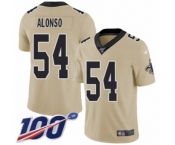 Men's New Orleans Saints #54 Kiko Alonso Limited Gold Inverted Legend 100th Season Football Jersey