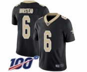 Men's New Orleans Saints #6 Thomas Morstead Black Team Color Vapor Untouchable Limited Player 100th Season Football Jersey