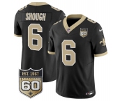 Men's New Orleans Saints #6 Tyler Shough Black 2026 F.U.S.E 60th Anniversary Patch Vapor Limited Football Stitched Jersey