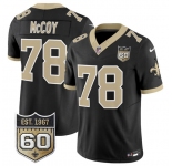 Men's New Orleans Saints #78 Erik McCoy Black 2026 F.U.S.E 60th Anniversary Patch Vapor Limited Football Stitched Jersey